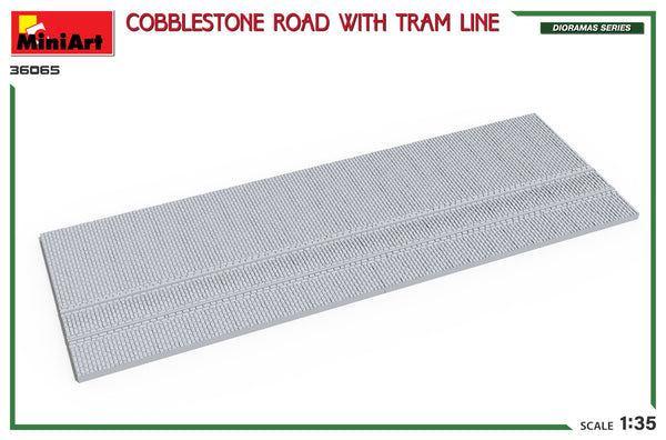 Miniart 1/35 scale WW2 Cobblestone Road with Tram Line diorama