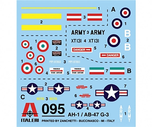 Italeri 1/72 Scale Ah.1/Ab-47 helicopter model kit