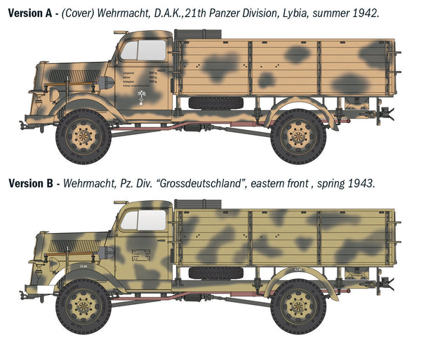 Italeri 1/35 Scale WW2 German Kfz. 305 Opel Blitz Typ A 4x4 truck model kit
