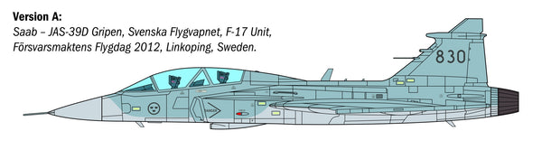 Italeri 1/48 Scale SAAB JAS 39 Gripen Twin Seater jet aircraft model kit