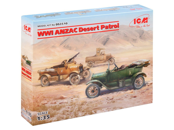 ICM 1/35 WWI ANZAC Desert Patrol (Model T LCP, Utility, Touring)