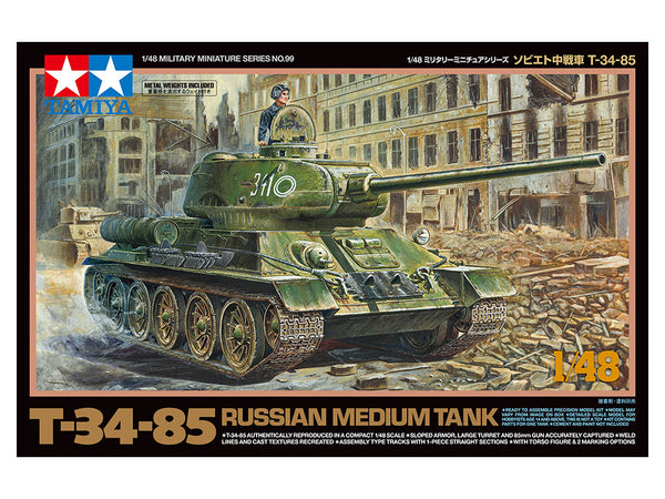Tamiya 1/48 scale WW2 Soviet Russian T-34-85 MEDIUM TANK model kit