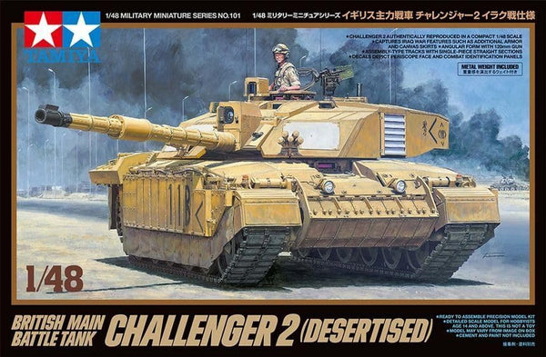 Tamiya 1/48 Scale British Modern tank Challenger 2 (Desertised) model kit