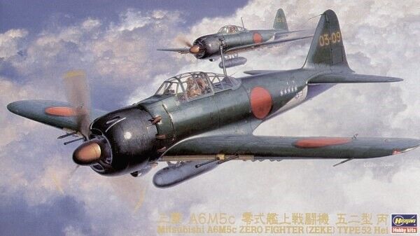 Hasegawa 1:48 WW2 IJN Mitsubishi AM6 Zero Fighter Type 52 aircraft model kit