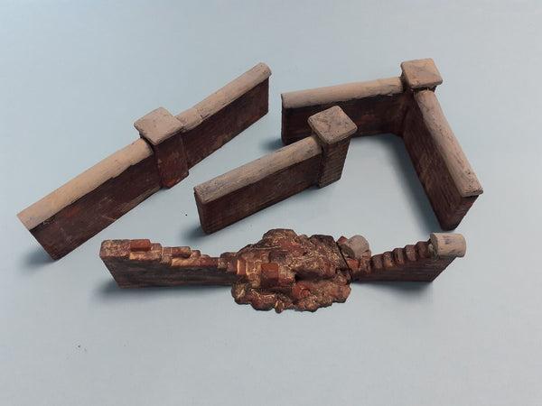 FoG models 1/35 scale Brick garden wall diorama Set #3