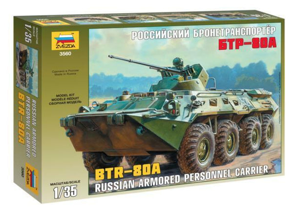 Zvezda 1/35 scale Russian BTR-80A C armoured personnel carrier model kit