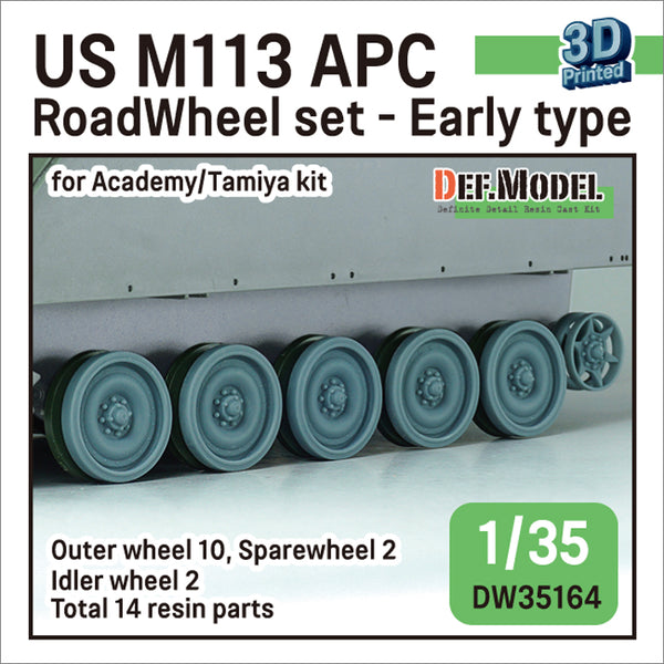 DEF Models 1/35 scale M113 Roadwheel outside parts w/ Idler wheels (for Tamiya/Academy 1/35 kit)- 3D printed