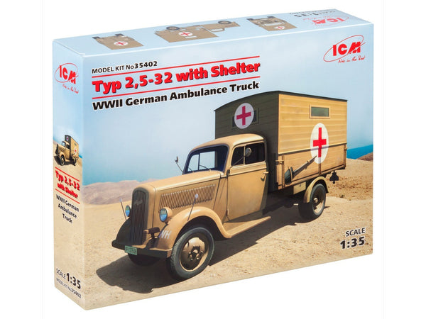 ICM 1/35 WW2 Typ 2,5-32 with Shelter, WWII German Ambulance Truck
