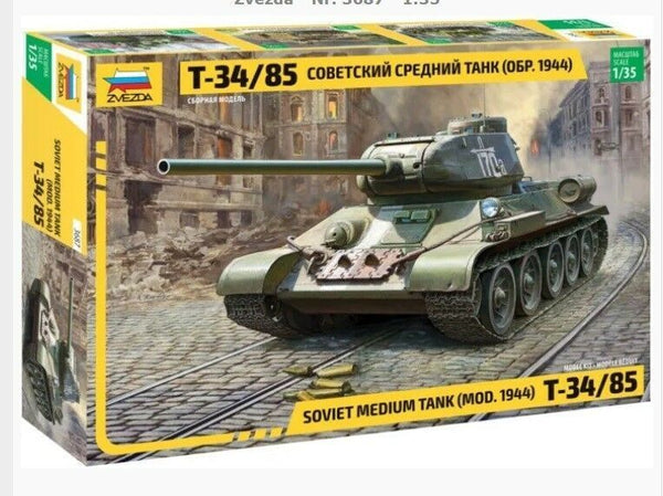 Zvezda 1/35 scale WW2 Russian Soviet Medium Tank T-34/85 (new molds) model kit