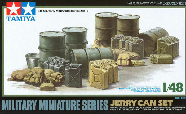 Tamiya 1/48 scale WW2 German Jerry Can and fuel drum diorama accessory Set