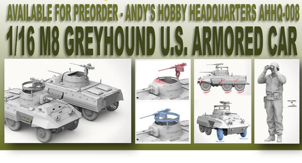 Andy's Hobby Headquarters 1/16 WW2 M8 Greyhound US Light Armored Car (1:16) Model Military Kit
