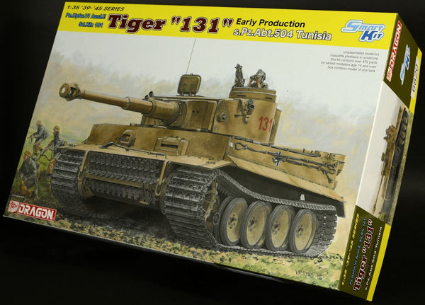 DRAGON 1/35 Scale WW2 German TIGER 1 131 s.Pz Abt504 TUNISIA tank model kit