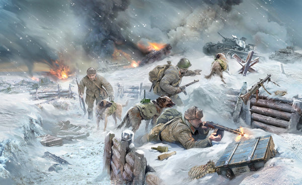 Zvezda 1/35 scale WW2 Soviet Tank Hunters with Dogs (3 Figures & 3 Dogs)