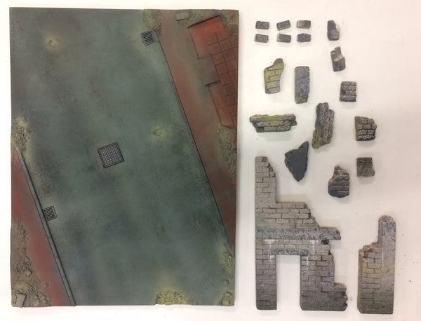 FoG Models 1/35 scale Diorama Base No.17 - Ruined Corner #2 - 280mm x 215mm
