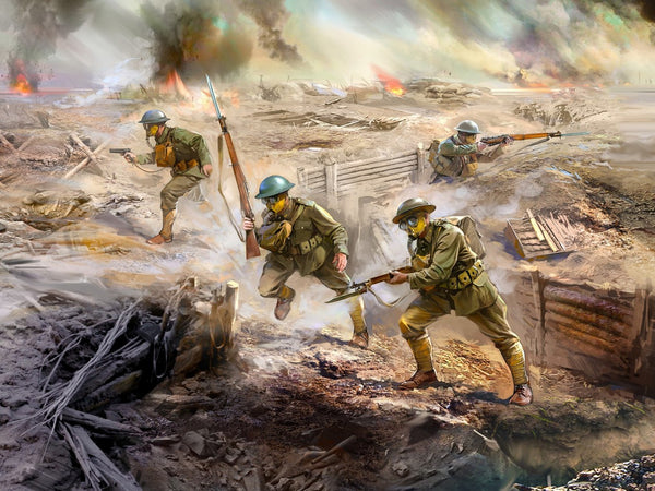 ICM 1/35 WW1 US Infantry in Gas Masks (1918) (4 figures)