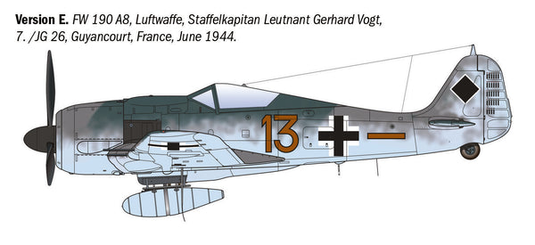 Italeri 1/72 AIRCRAFT WW2 German Focke-Wulf Fw 190 A-8/F Aces