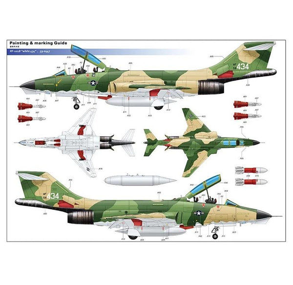 Kitty Hawk 1/48 Scale F-101B/RF-101B Voodoo Model Kit