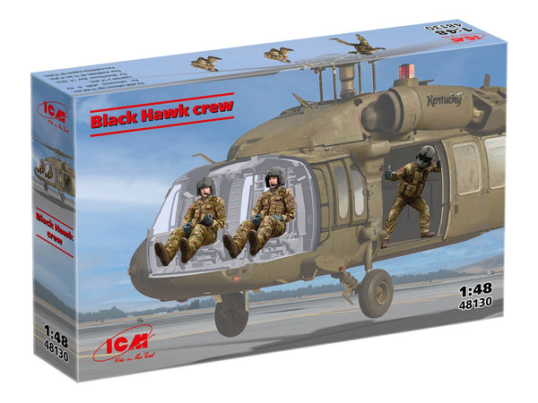 ICM AIRCRAFT 1:48 Black Hawk Helicopter Crew (3 Figures)