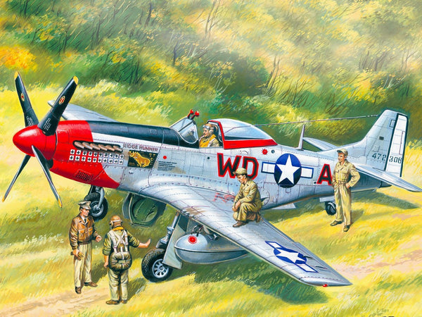 ICM 1/48 scale WW2 Mustang P-51D with USAAF Pilots and Ground Personnel