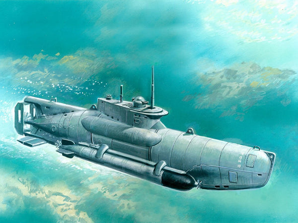 ICM SHIPS 1:72 WW2 U-Boat Type XXVIIB Seehund (Late), WWII German Midget Submarine