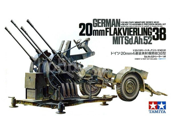 Tamiya 1/35 scale WW2 German 2cm Flakvierling 38 anti aircraft gun