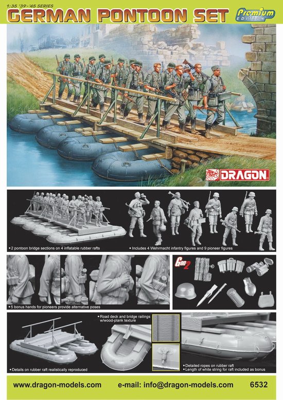 Dragon 1/35 WW2 German Pontoon Set with figures (Premium Edition)