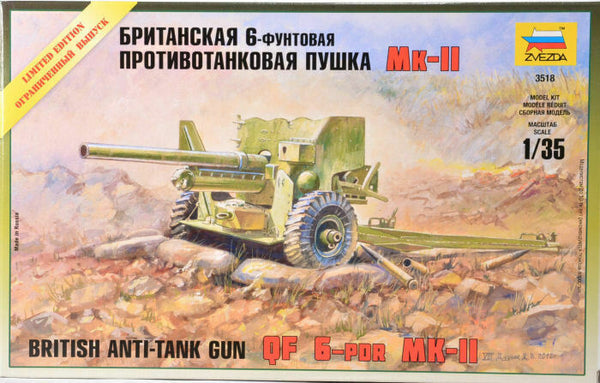 Zvezda 1/35 scale WW2 BRITISH 6 lb MK-1 GUN
