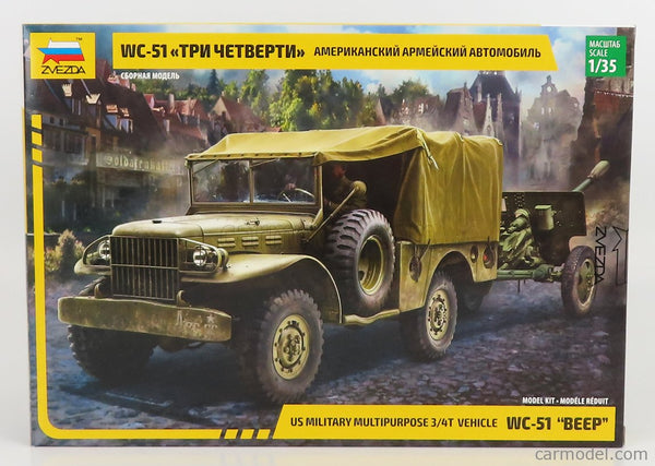 Zvezda 1/35 Scale WW2 Allied Dodge WC-51 'Beep' truck model kit