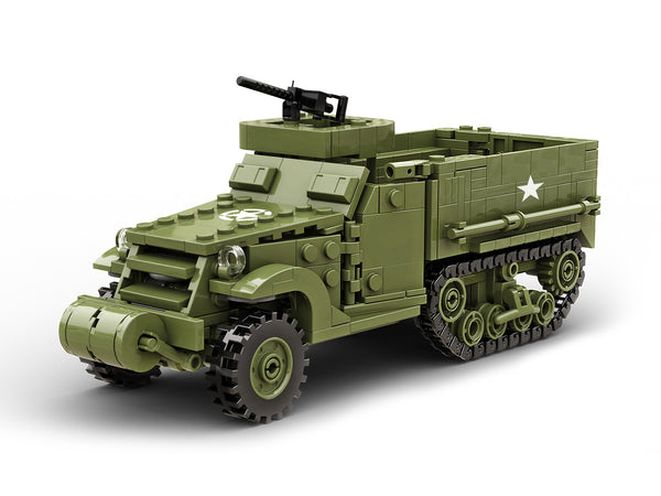 Build Army Brick building model WW2 USA M3A1 Half-Track APC
