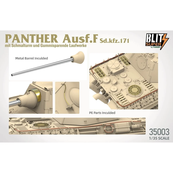 TAKOM 1/35 scale WW2 German Panther Ausf.F Schmalturm SUPER BLITZ