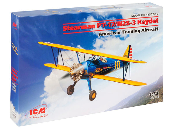 ICM 1/32 Stearman PT-17/N2S-3 Kaydet , American Training Aircraft (100% new molds) 1/32