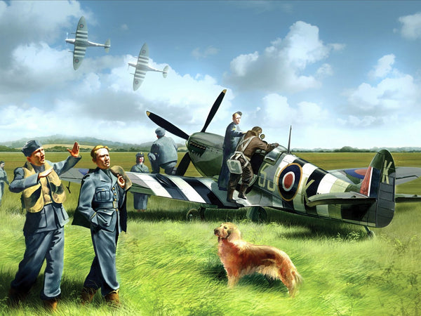 ICM 1/48 WW2 Spitfire Mk.IX with RAF Pilots and Ground Personnel
