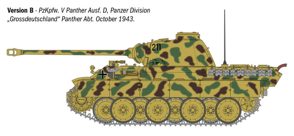 Italeri 1/35 Scale WW2 German Pz. Kpfw. V Panther Ausf. D tank model kit