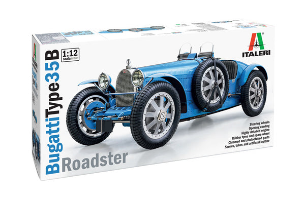 Italeri 1/12 classic Bugatti Type 35B Roadster. Car model kit