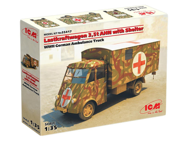 ICM 1/35 WW2 Lastkraftwagen 3,5 t AHN with Shelter, WWII German Ambulance Truck