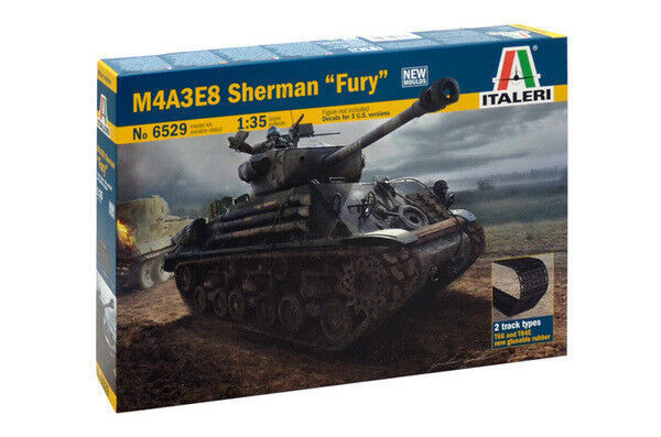 Italeri 1/35 scale WW2 US American M4A3E8 SHERMAN Easy Eight tank model kit 'FURY'