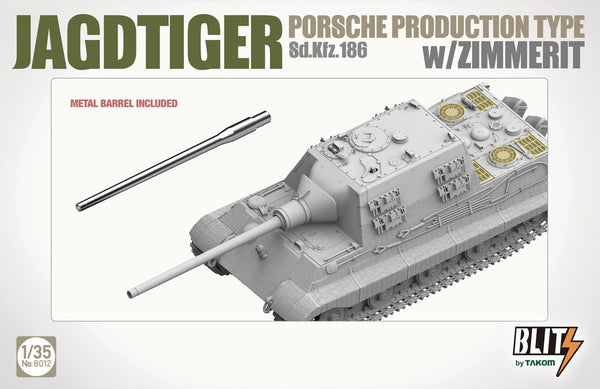 TAKOM 1/35 WW2 German Jadgtiger Porsche Production Sd.Kfz.186 w/Zimmerit