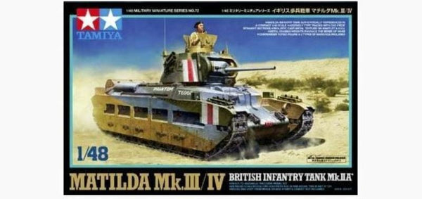 Tamiya 1/48 scale WW2 British Matilda MKIII/IV British Infantry Tank model kit