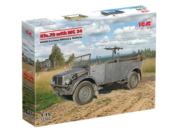ICM 1/35 WW2 German Kfz.70 with MG 34, WWII German Military Vehicle