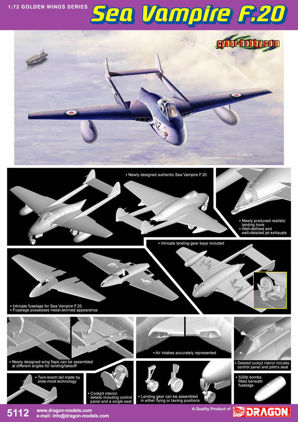 Dragon 1/72 scale Sea Vampire F.20