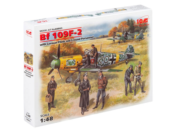 ICM 1/48 WW2 German Bf 109F-2 with German Pilots and Ground Personnel