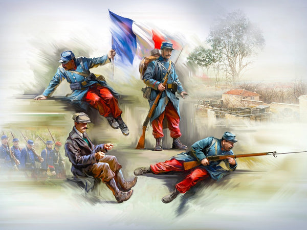 ICM 1/35 WW1 French Infantry on the march (1914) (4 figures)