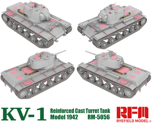 Rye Field Models 1/35 scale Russian KV-1 Mod 1942 w/Reinforced Cast Turret & Workable Track Links