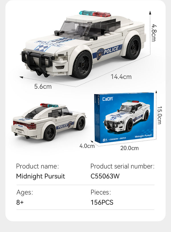 CADA 1:32 CARS Midnight Pursuit Police Car - 156 pcs
