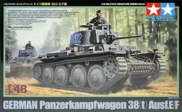 Tamiya 1/48 scale WW2 German Panzer 38(t) Ausf E/F tank model kit