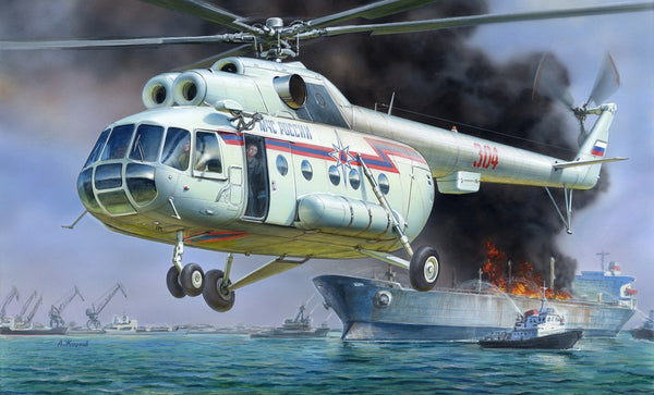 Zvezda 1/72 Scale Russian MIL MI-8 Rescue Helicopter model kit