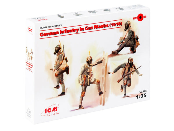 ICM 1/35 WW1 German Infantry in Gas Masks (1918) (4 figures)