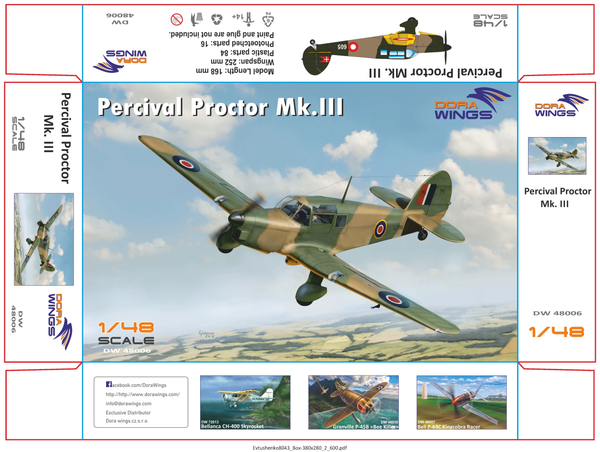 Dora Wings 1/48 Scale DORDW48006 Percival Proctor Mk.III, 1/48