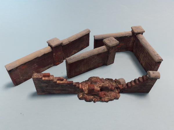 FoG models 1/35 scale Brick garden wall diorama Set #3