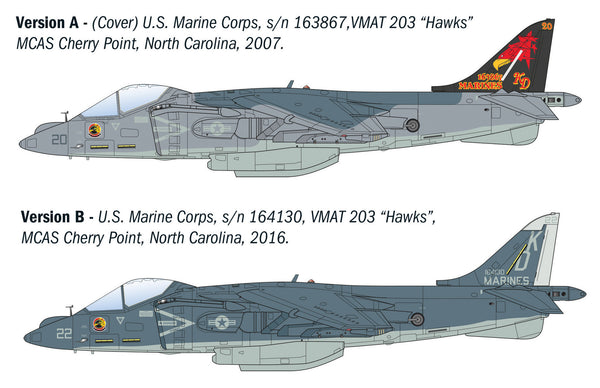 Italeri 1/72 scale AV-8B Harrier II jump jet model kit